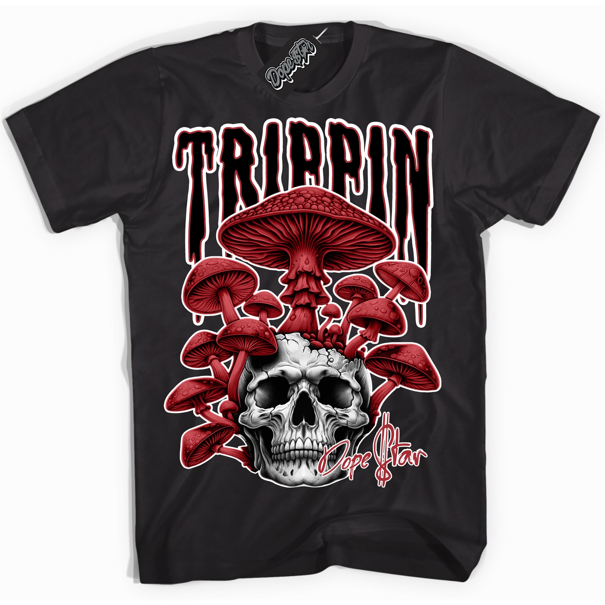 Cool Black Shirt with “Trippin” design that perfectly matches Taxi Flip 12s.