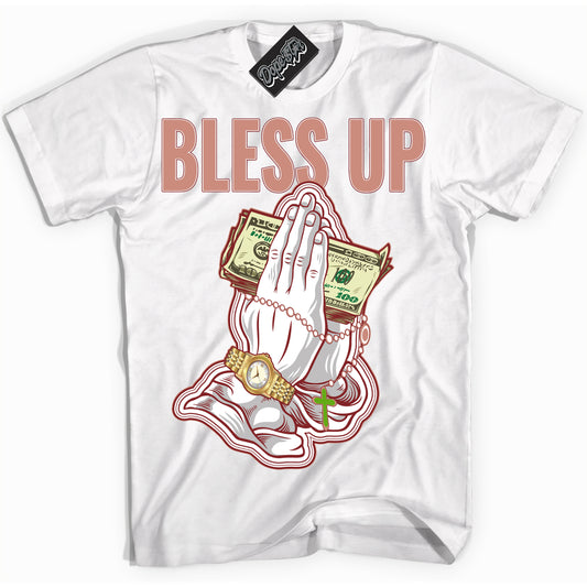 Cool White Shirt with “Bless Up” design that perfectly matches the Dune Red 13s Jordans.