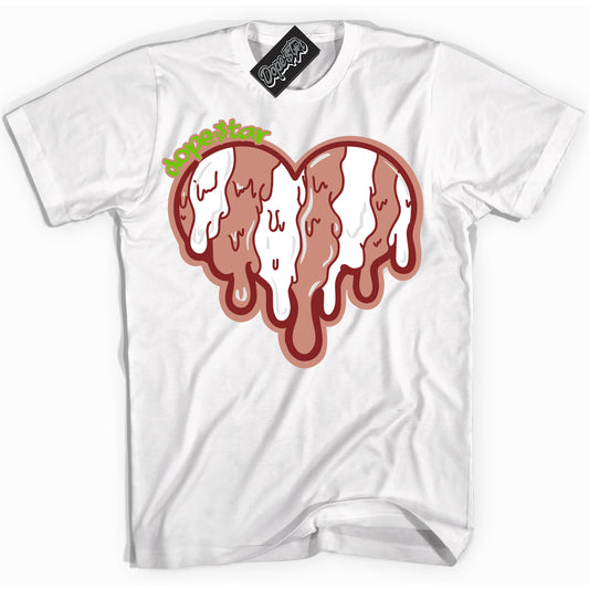 Cool White Shirt with “Melting Heart” design that perfectly matches the Dune Red 13s Jordans.