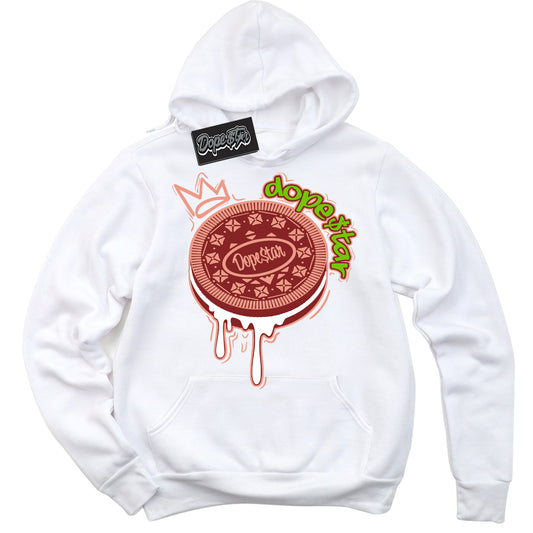 Cool White Hoodie with “Oreo DS” design that Perfectly Matches Dune Red 13s Jordans.