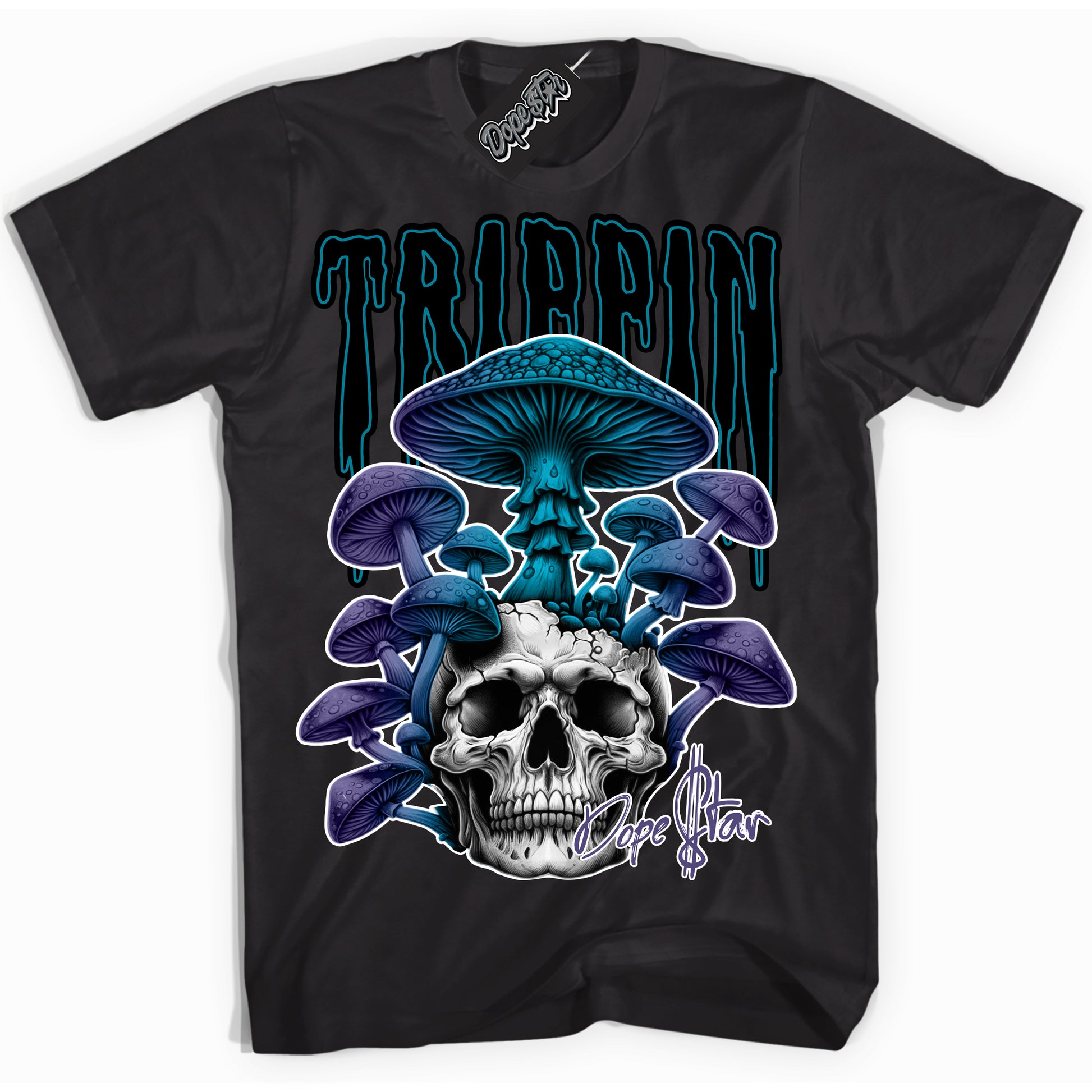 Cool Black Shirt with “Trippin” design that perfectly matches Love Letter 14s.