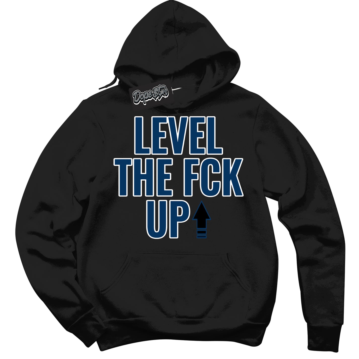 Cool Black Hoodie with “Shoe Game Lit” design that Perfectly Matches Midnight Navy 1s Jordans.