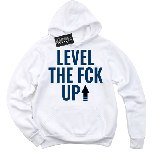 Cool White Hoodie with “Shoe Game Lit” design that Perfectly Matches Midnight Navy 1s Jordans.