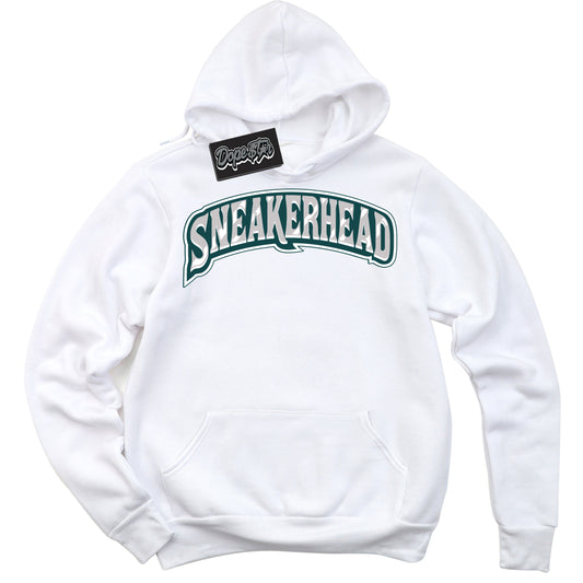 Cool White Hoodie with “Sneakerhead” design that Perfectly Matches Oxidized Green 1s Jordans.