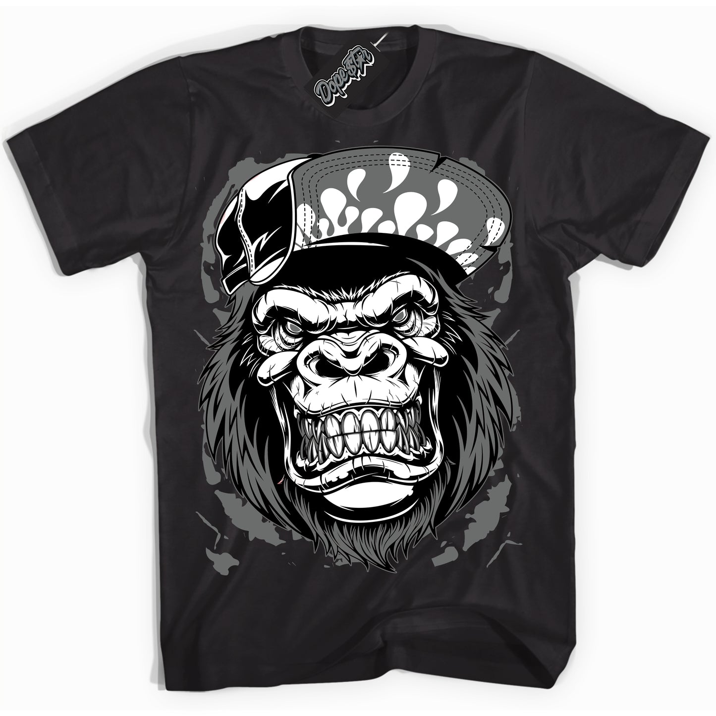 Cool Black Shirt with “Gorilla Beast” design that perfectly matches the Iron Grey 1s Jordans.
