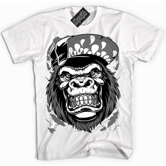 Cool White Shirt with “Gorilla Beast” design that perfectly matches the Iron Grey 1s Jordans.