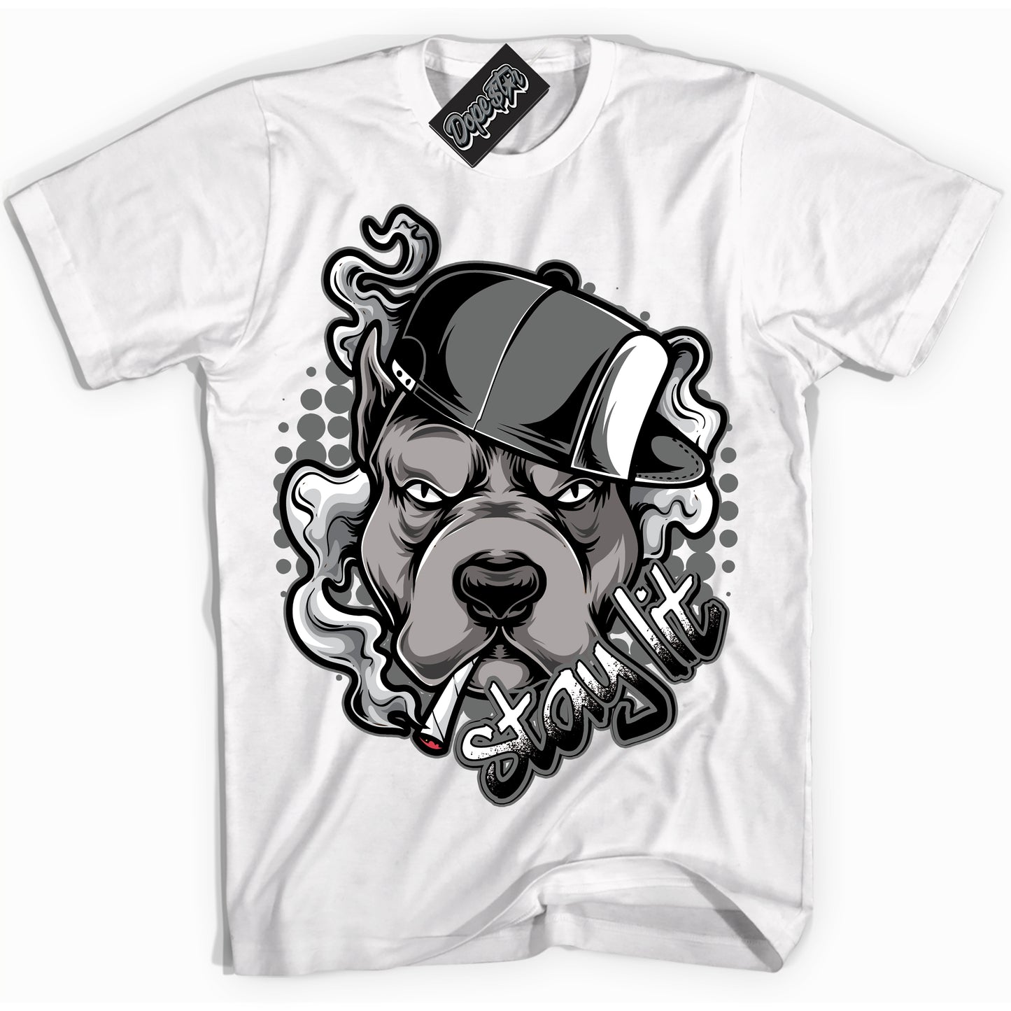 Cool White Shirt with “Stay Lit” design that perfectly matches the Iron Grey 1s Jordans.