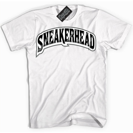 Cool White Shirt with “Sneakerhead” design that perfectly matches the Iron Grey 1s Jordans.
