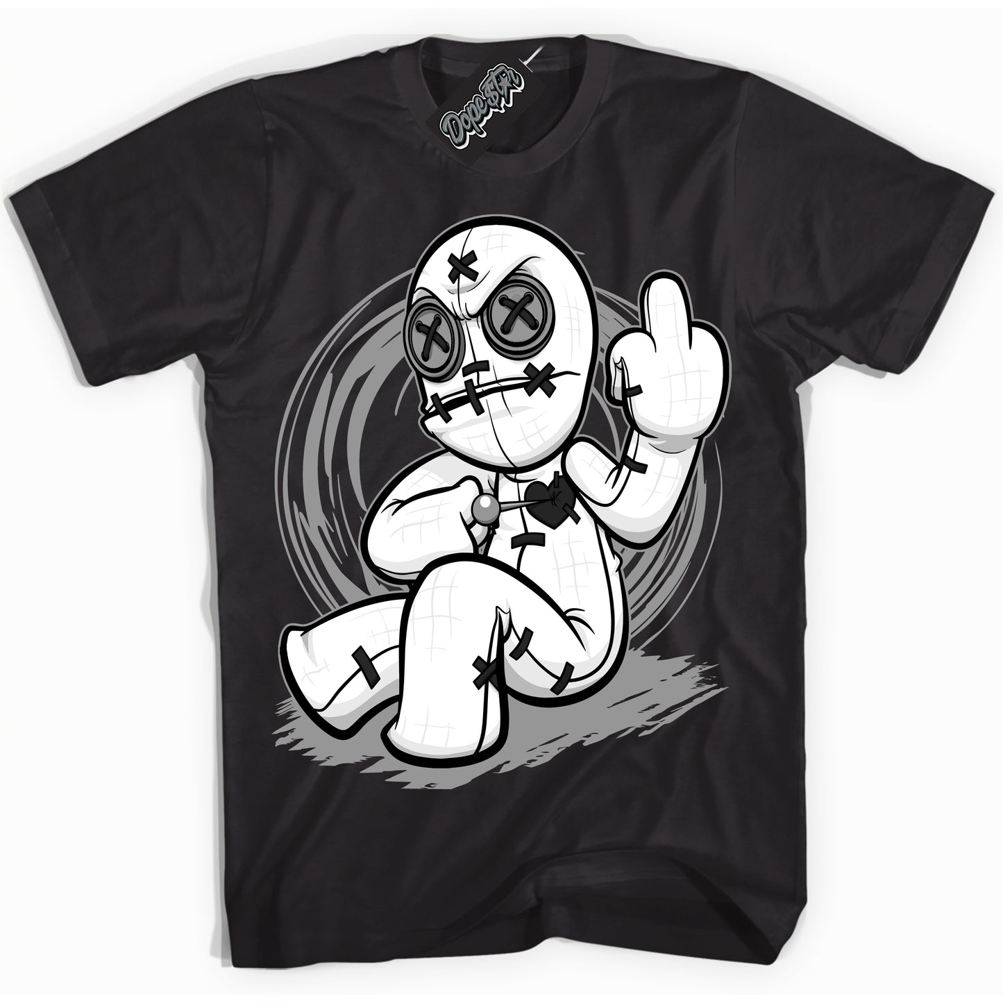 Cool Black Shirt with “Voodoo Doll” design that perfectly matches the Iron Grey 1s Jordans