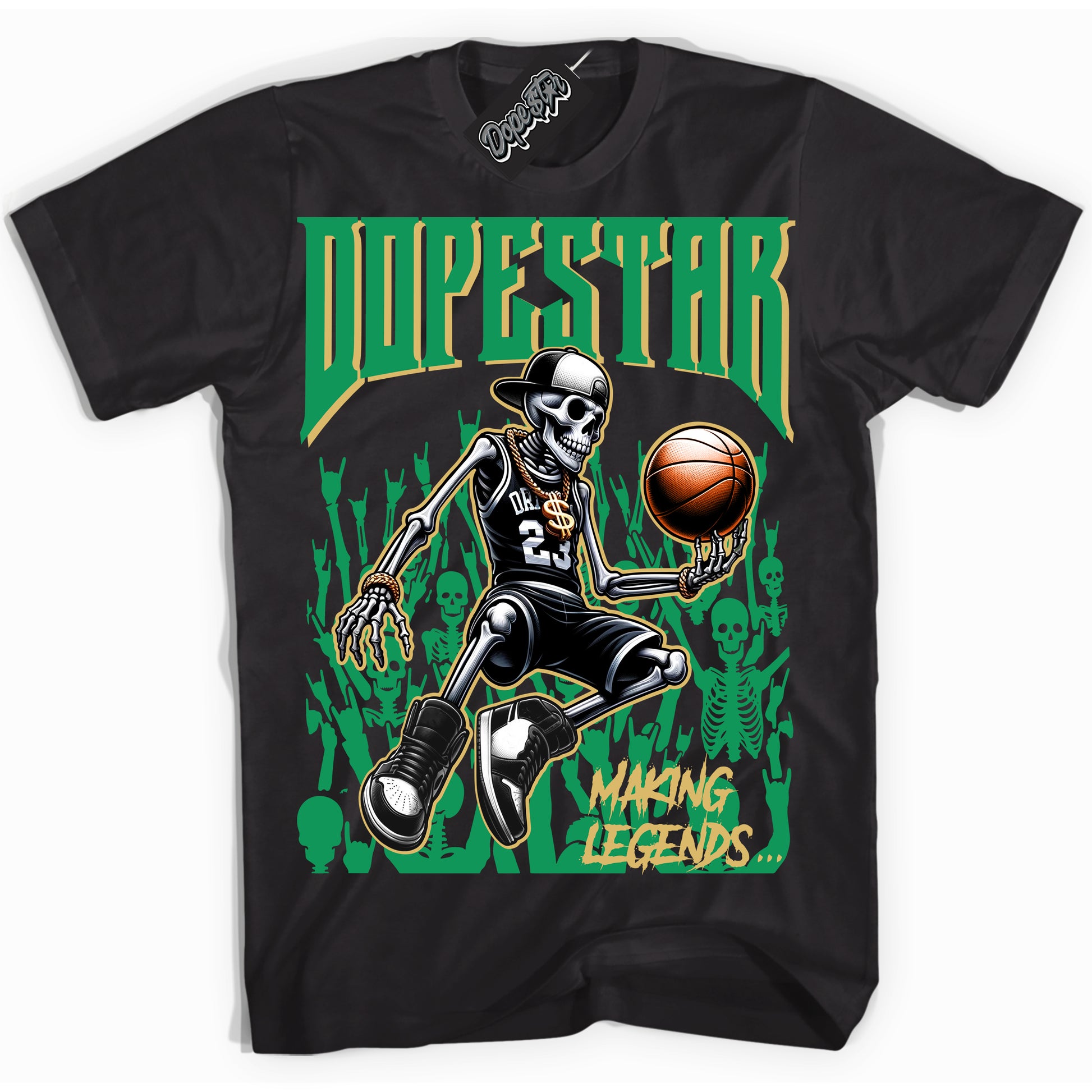 Cool Black Shirt with “Making Legends” design that perfectly matches the Method of Make Lucky Green 1s Jordans.
