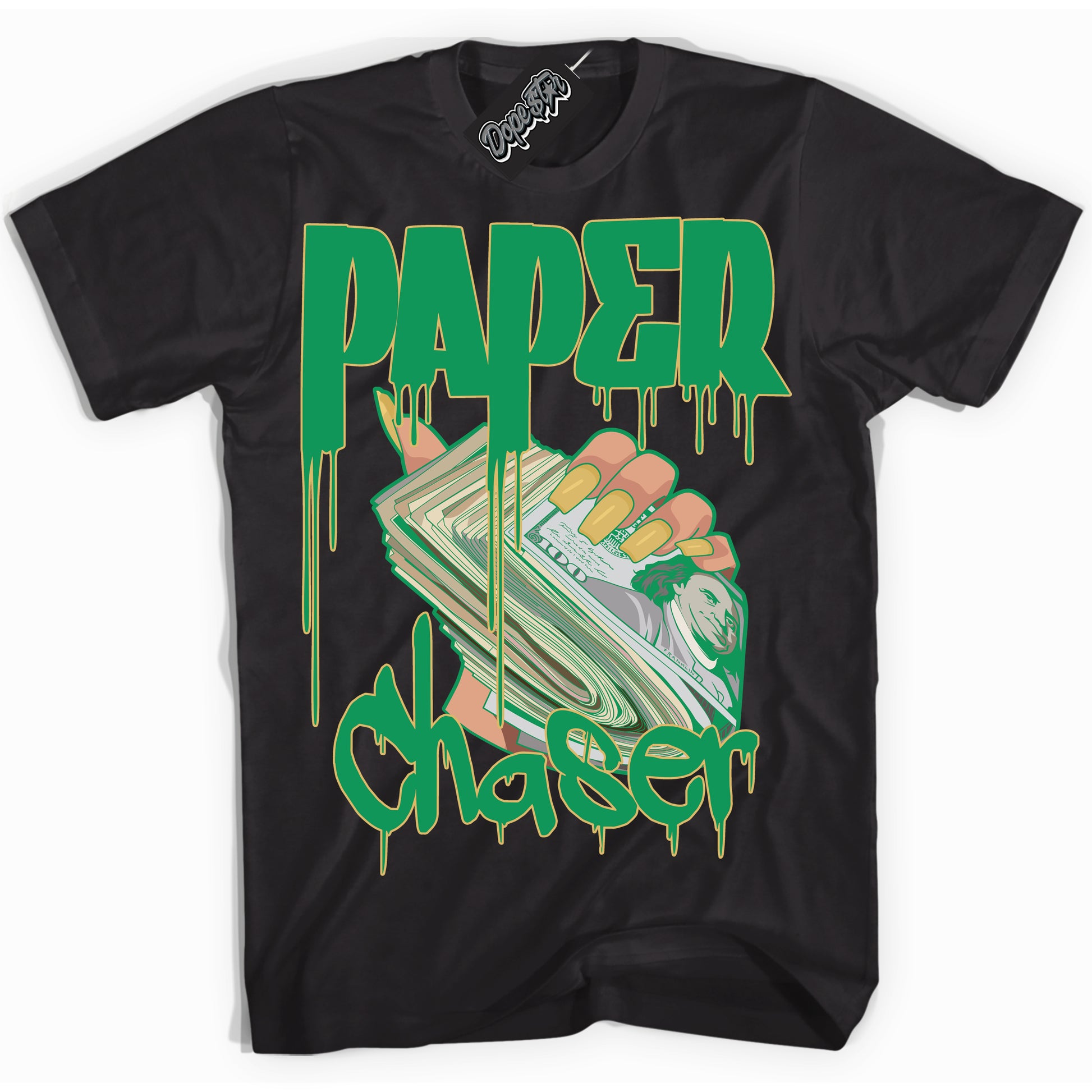 Cool Black Shirt with “By Any Means” design that perfectly matches the Method of Make Lucky Green 1s Jordans.