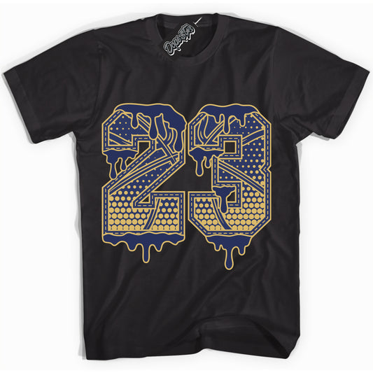 Cool Black Shirt with “23 Ball” design that perfectly matches the Method of Make Midnight Navy Metallic Gold 1s Jordans.
