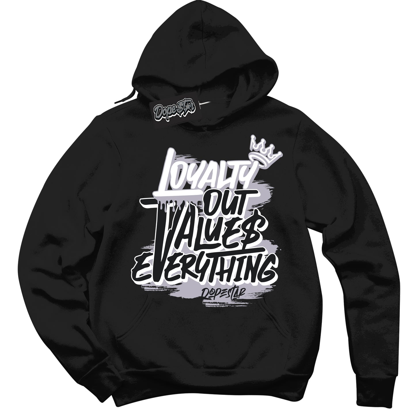 Cool Black Hoodie with “Loyalty Out Values Everything” design that Perfectly Matches OG Barons 1s Jordans.