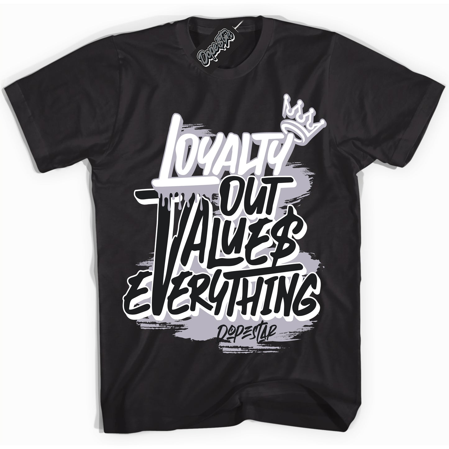 Cool Black Shirt with “Loyalty Out Values Everything” design that perfectly matches the OG Barons 1s Jordans.