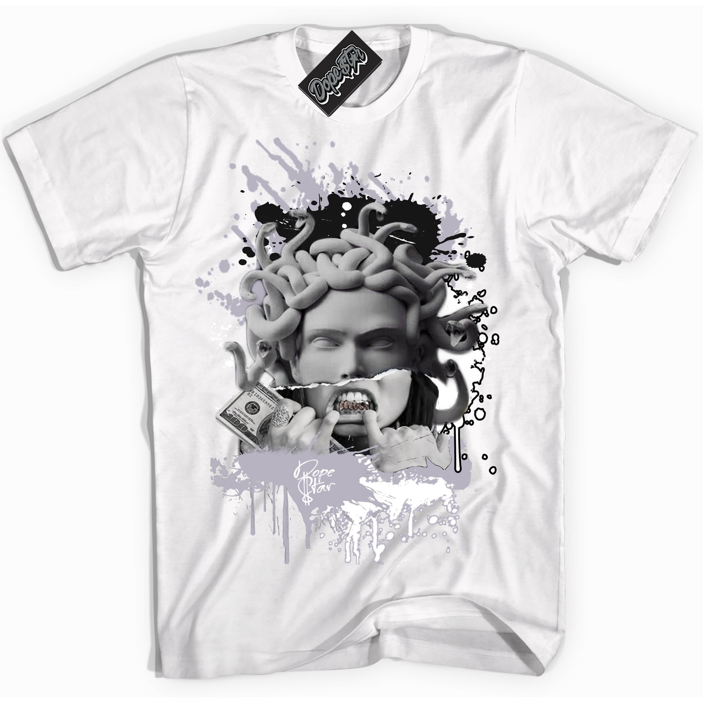 Cool White Shirt with “Medusa” design that perfectly matches the OG Barons 1s Jordans.