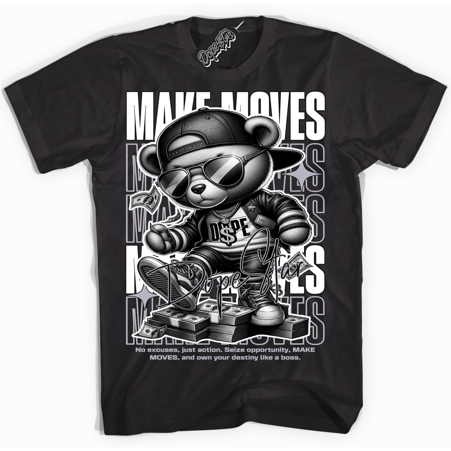 Cool Black Shirt with “Make Moves” design that perfectly matches the OG Barons 1s Jordans.