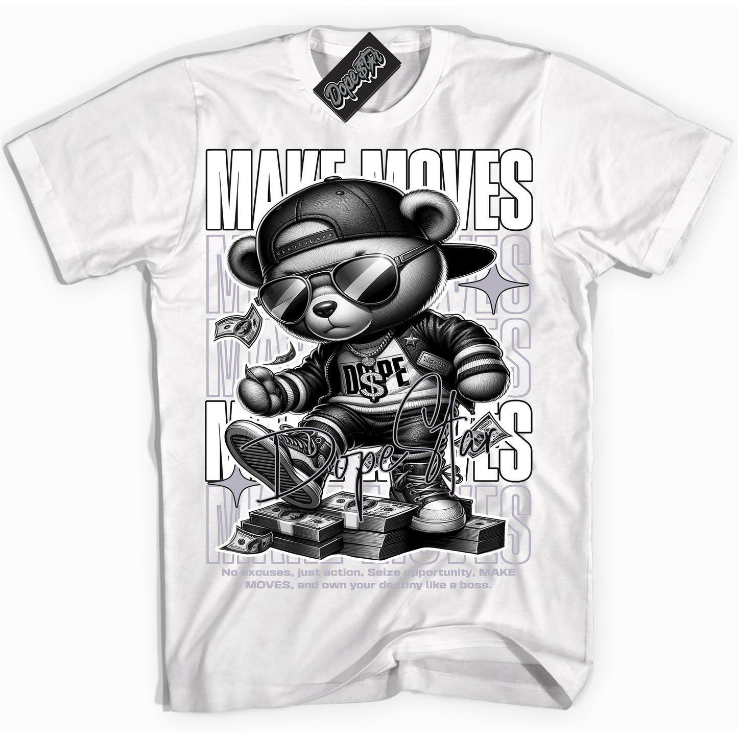 Cool White Shirt with “Make Moves” design that perfectly matches the OG Barons 1s Jordans.