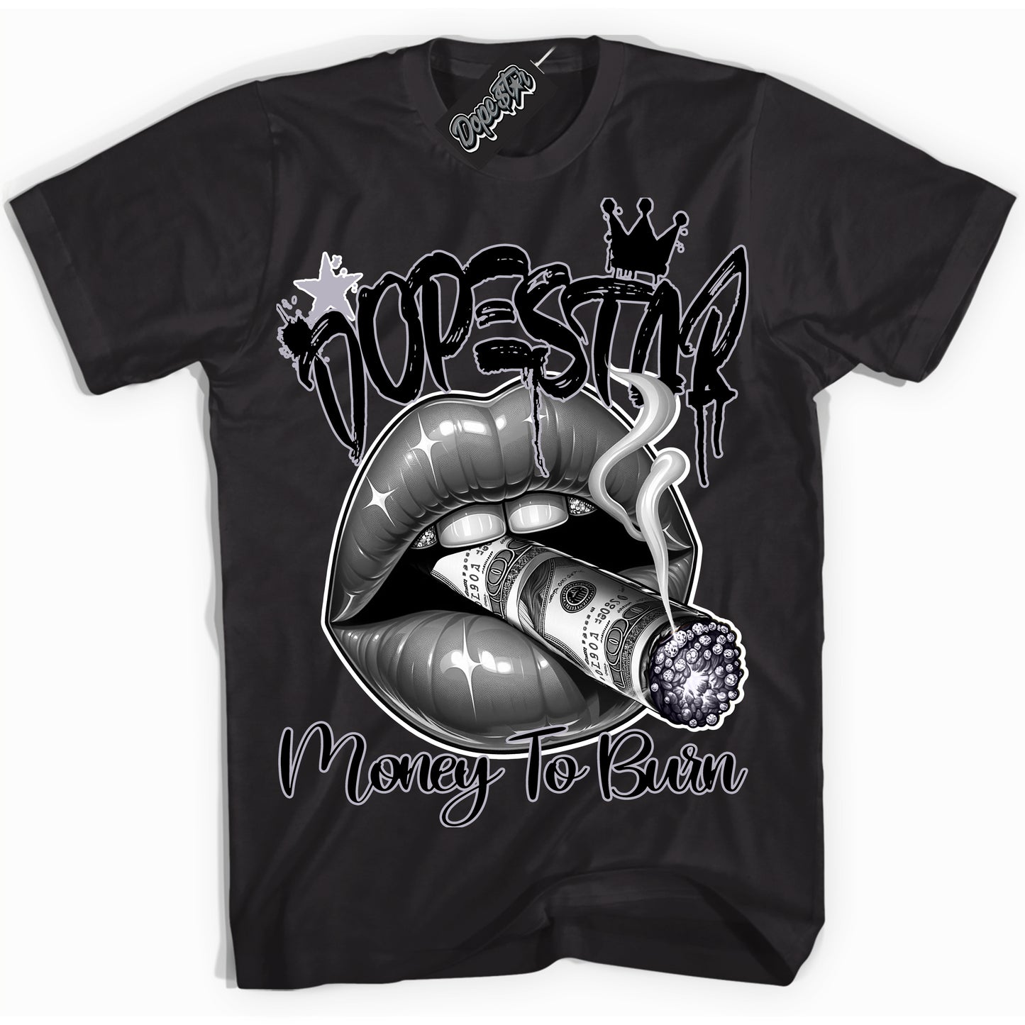 Cool Black Shirt with “Money To Burn” design that perfectly matches the OG Barons 1s Jordans.