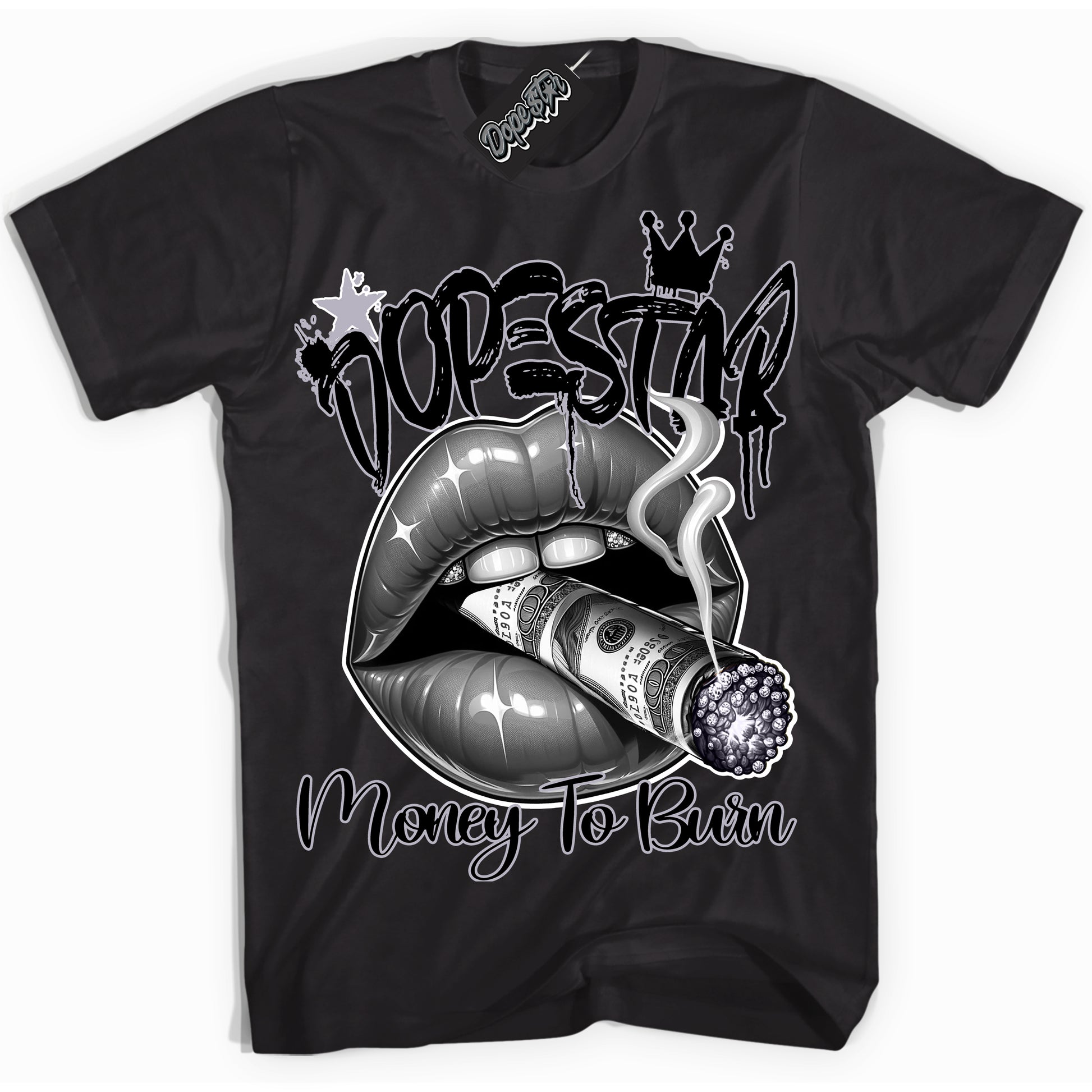 Cool Black Shirt with “Money To Burn” design that perfectly matches the OG Barons 1s Jordans.