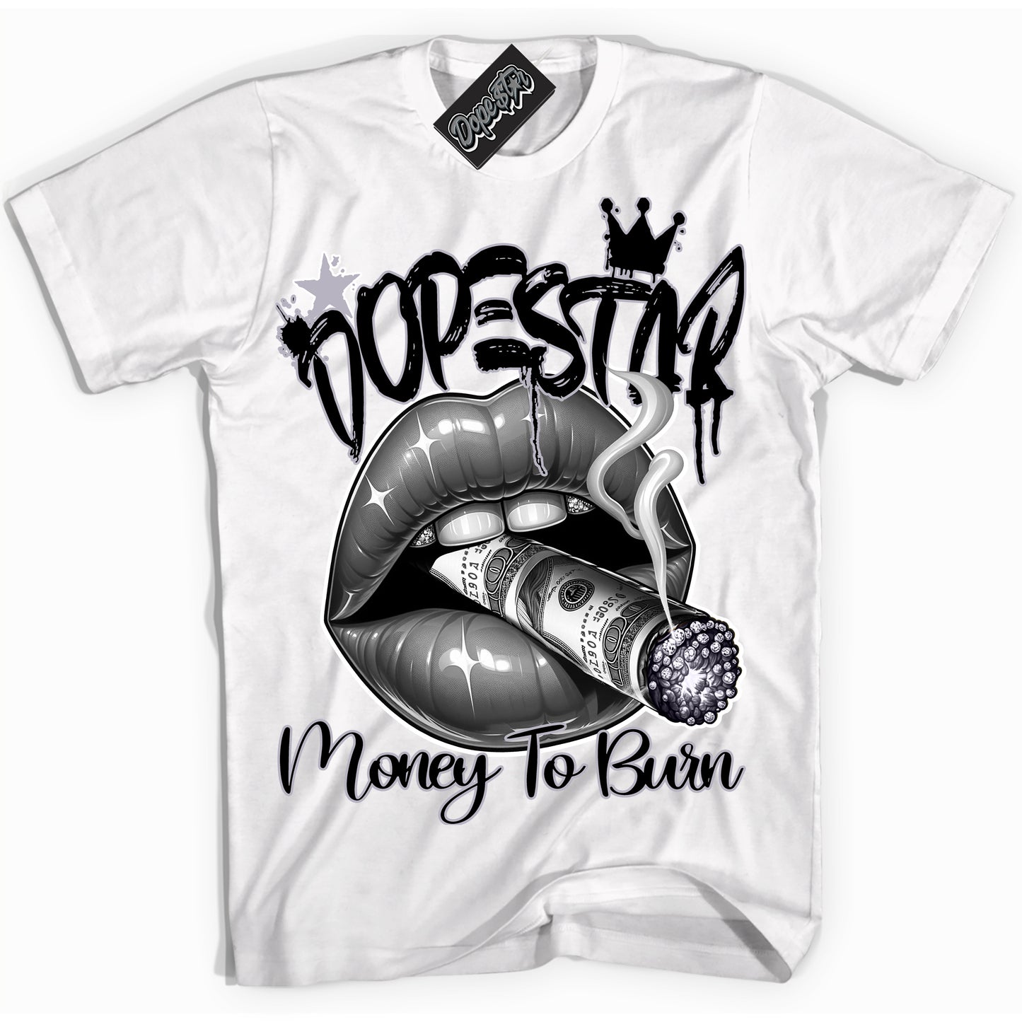 Cool White Shirt with “Money To Burn” design that perfectly matches the OG Barons 1s Jordans.
