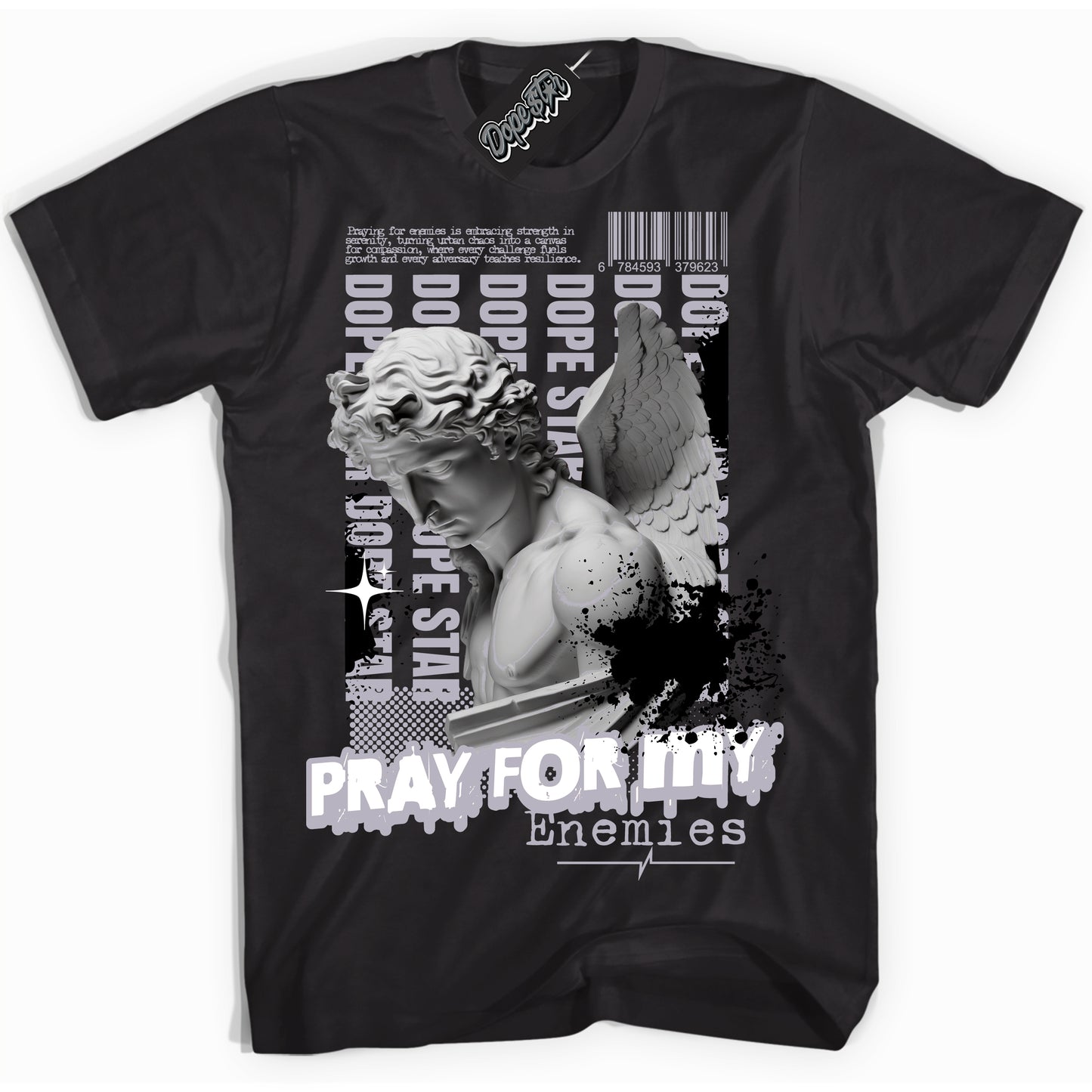Cool Black Shirt with “Pray Enemies” design that perfectly matches the OG Barons 1s Jordans.