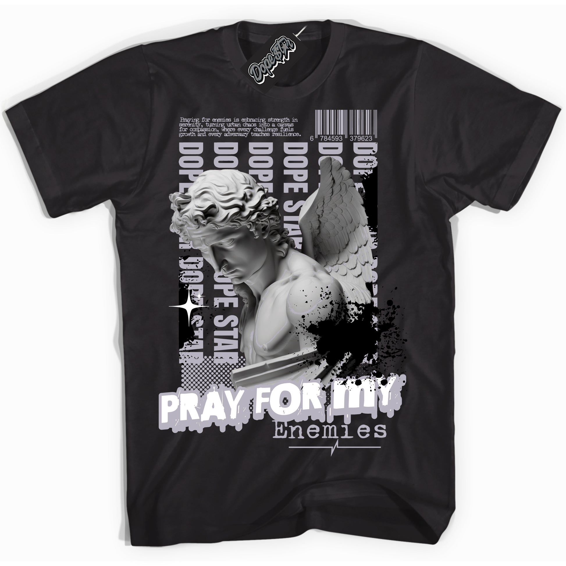 Cool Black Shirt with “Pray Enemies” design that perfectly matches the OG Barons 1s Jordans.