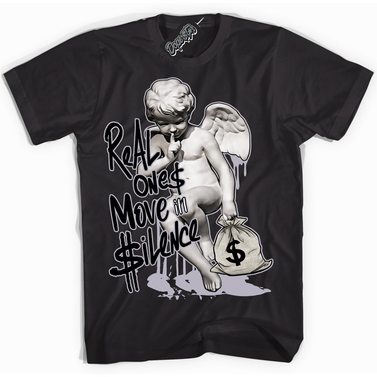 Cool Black Shirt with “Real Ones Cherub” design that perfectly matches the OG Barons 1s Jordans.