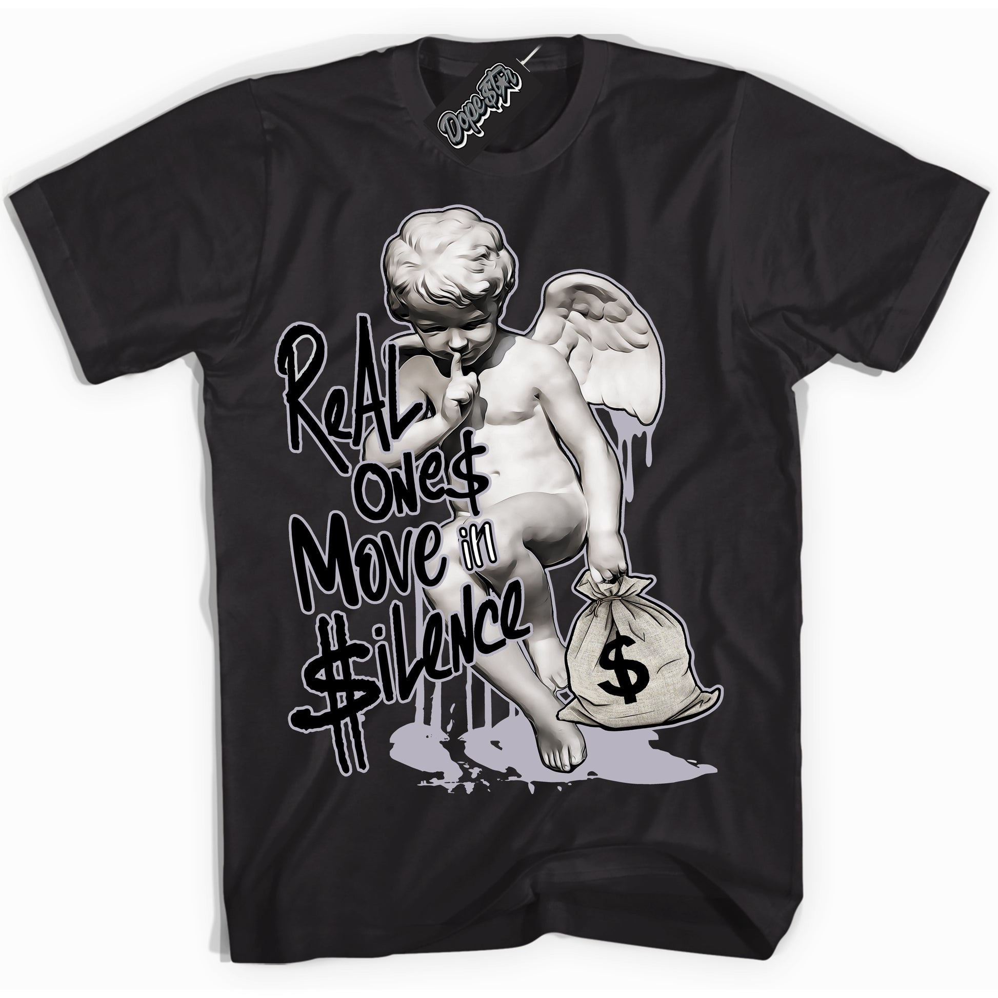 Cool Black Shirt with “Real Ones Cherub” design that perfectly matches the OG Barons 1s Jordans.
