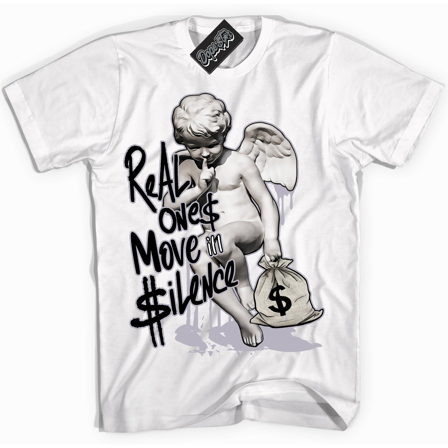 Cool White Shirt with “Real Ones Cherub” design that perfectly matches the OG Barons 1s Jordans.