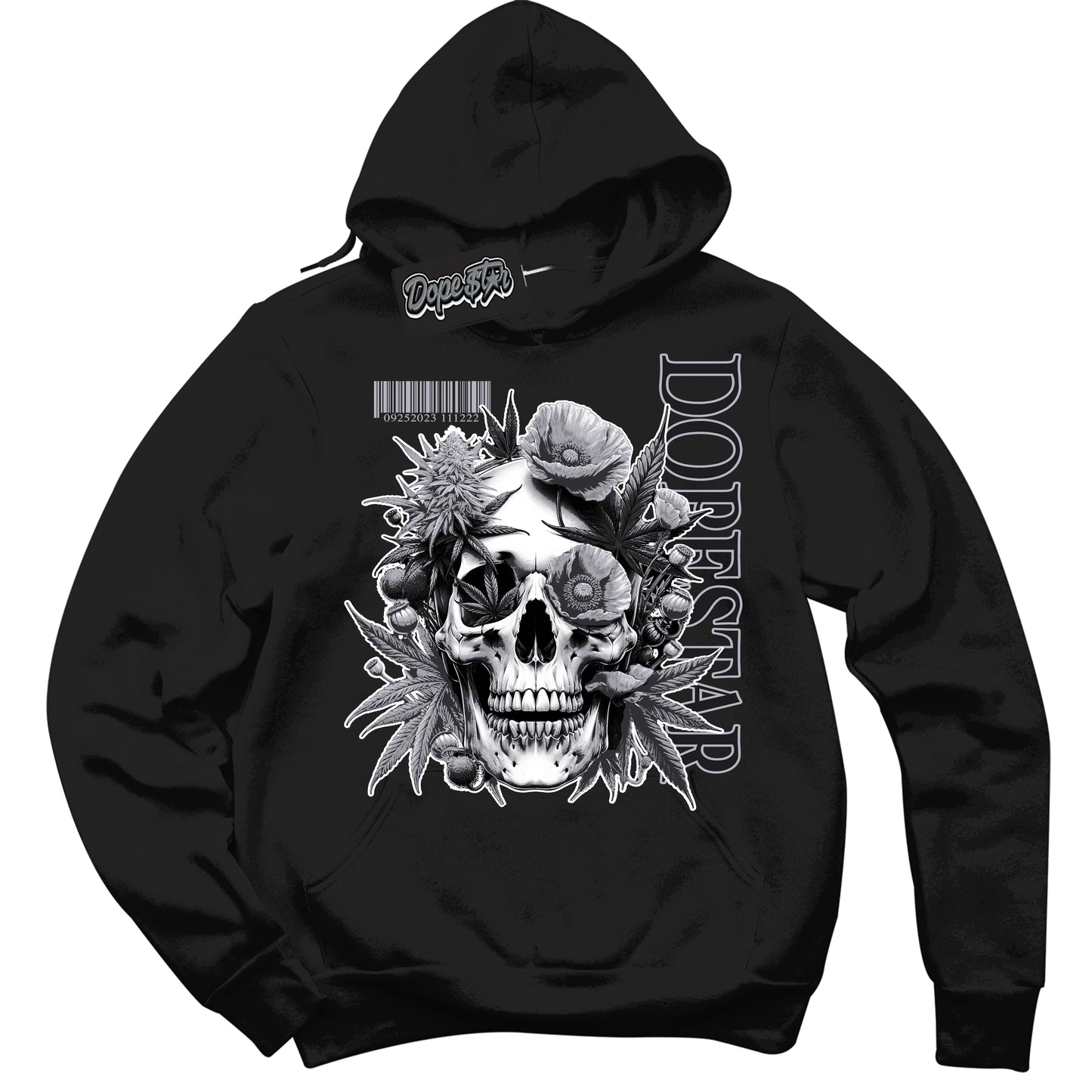 Cool Black Hoodie with “Skull Poppies” design that Perfectly Matches OG Barons 1s Jordans.