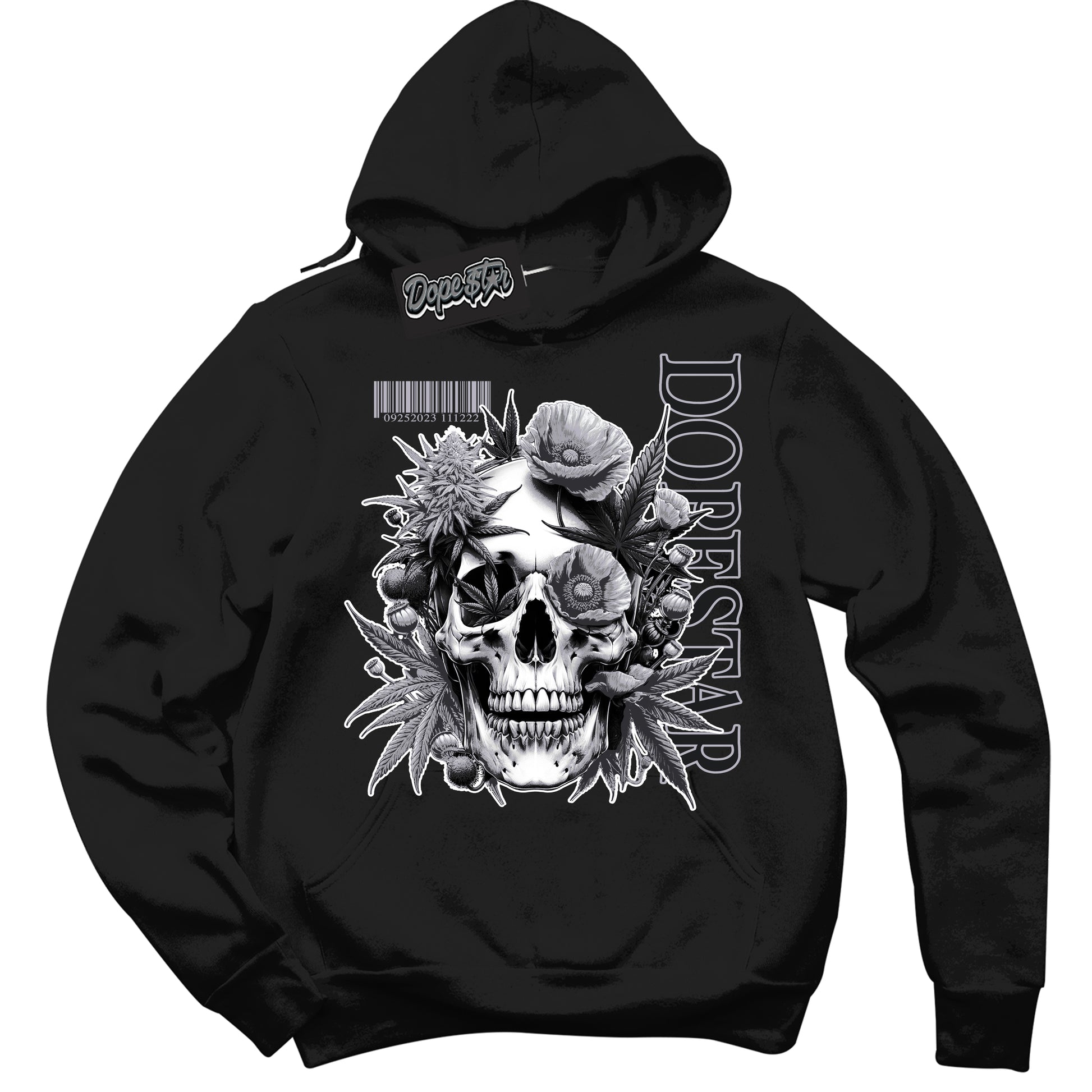 Cool Black Hoodie with “Skull Poppies” design that Perfectly Matches OG Barons 1s Jordans.