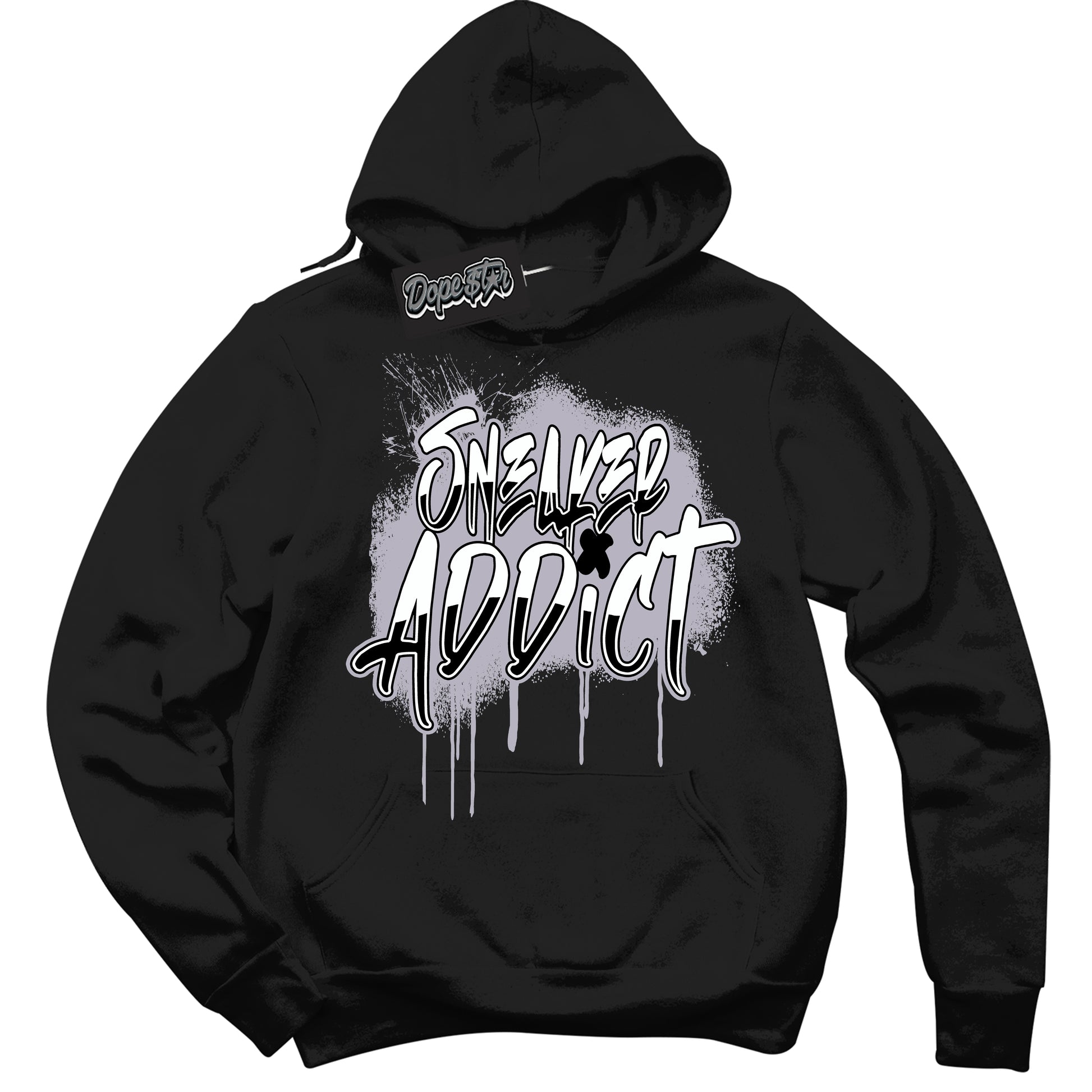 Cool Black Hoodie with “Sneaker Addict” design that Perfectly Matches OG Barons 1s Jordans.