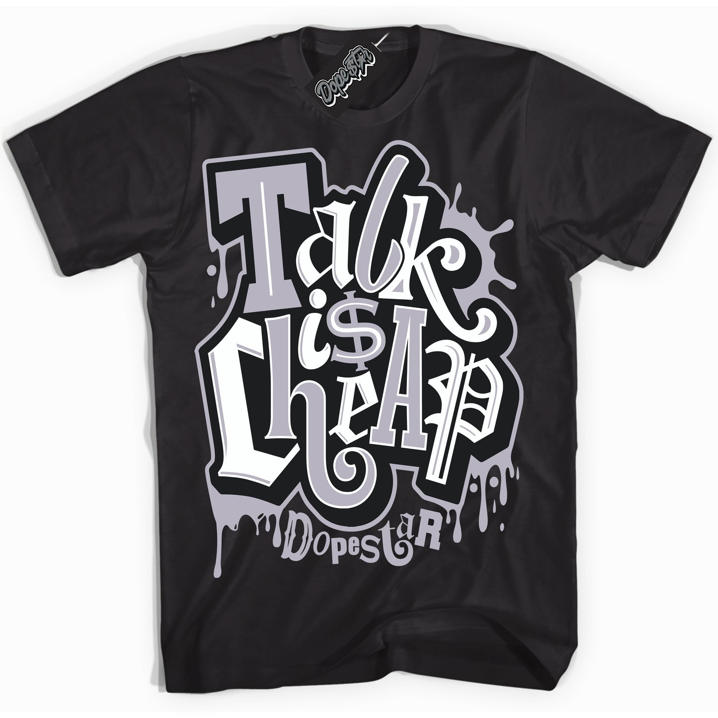Cool Black Shirt with “Talk Is Cheap” design that perfectly matches the OG Barons 1s Jordans.