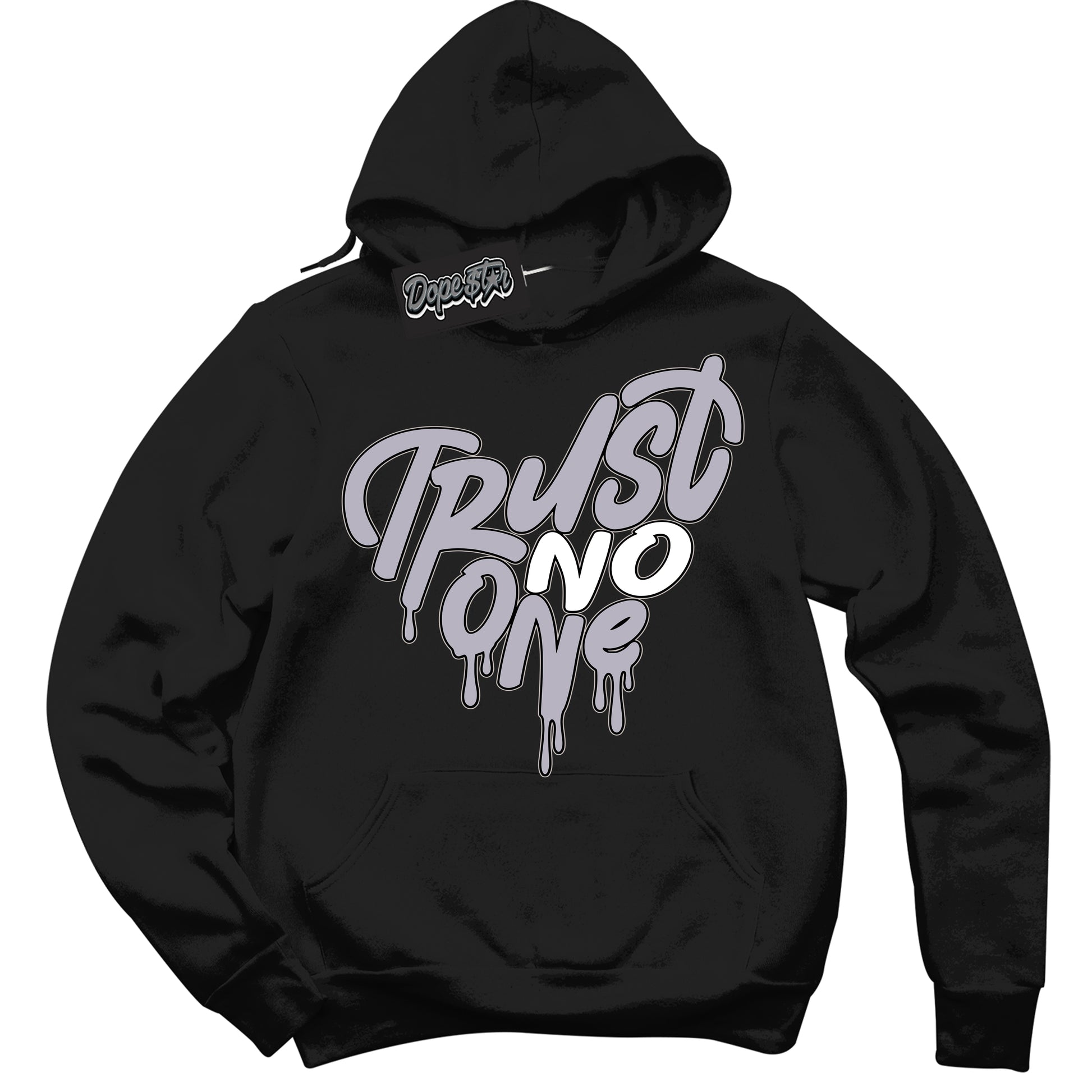 Cool Black Hoodie with “Trust No One Heart” design that Perfectly Matches OG Barons 1s Jordans.