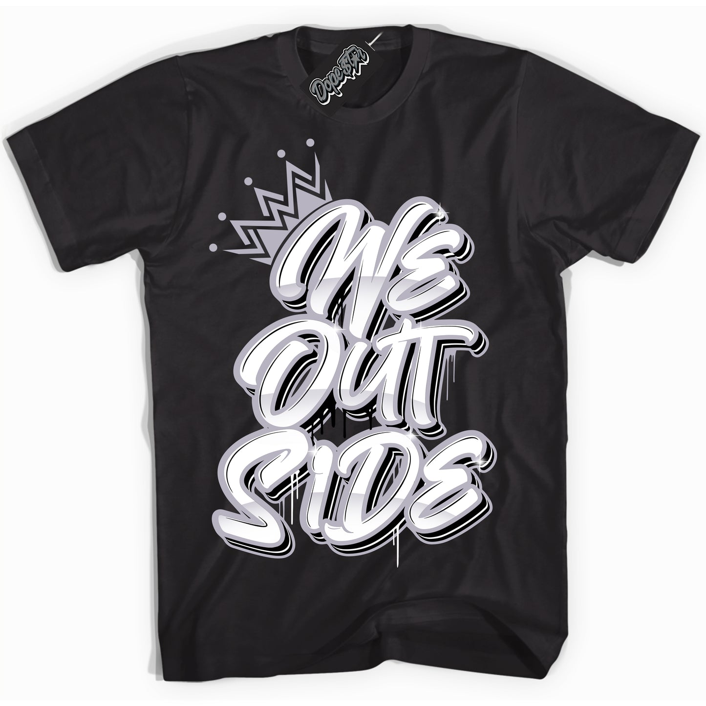 Cool Black Shirt with “We Outside” design that perfectly matches the OG Barons 1s Jordans.