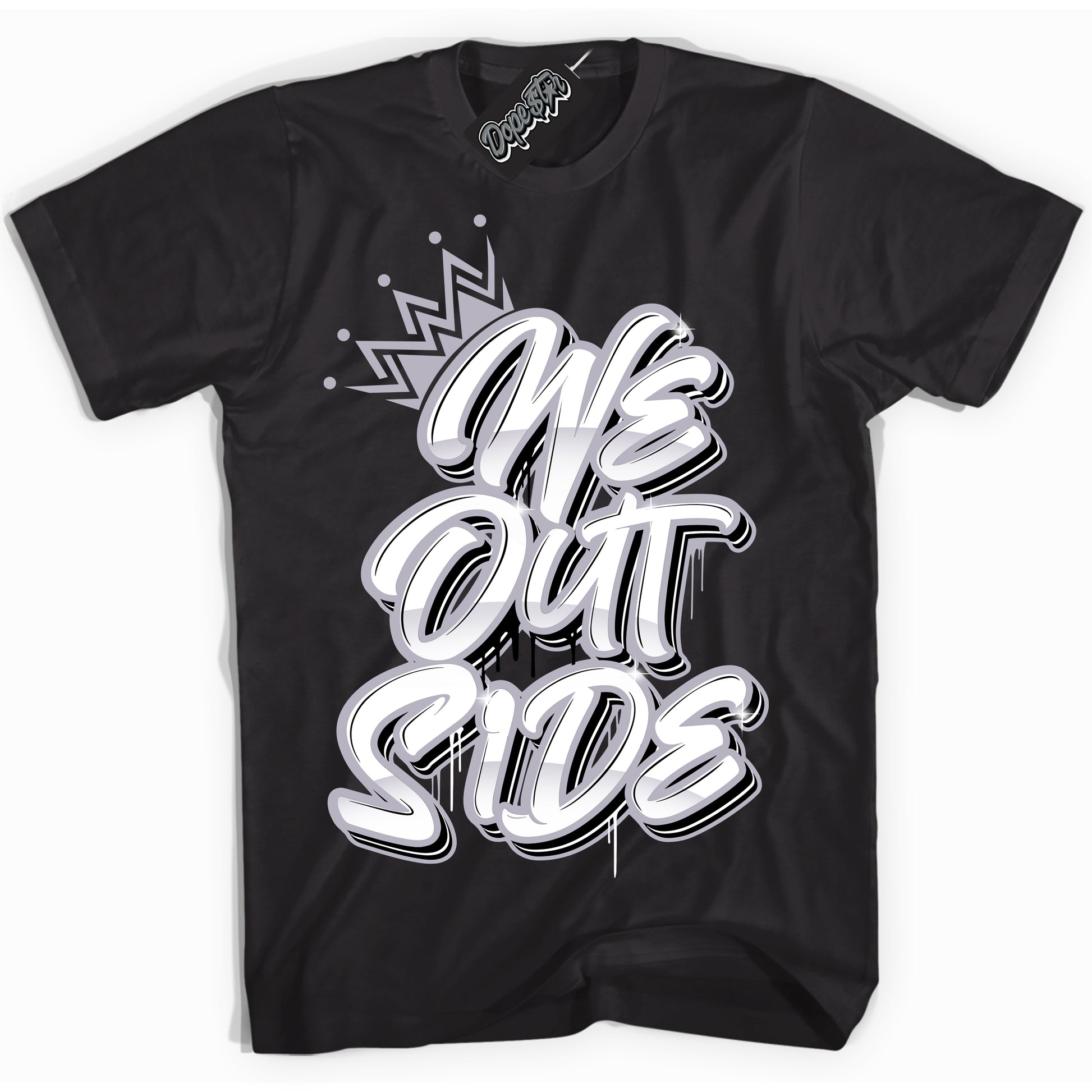 Cool Black Shirt with “We Outside” design that perfectly matches the OG Barons 1s Jordans.