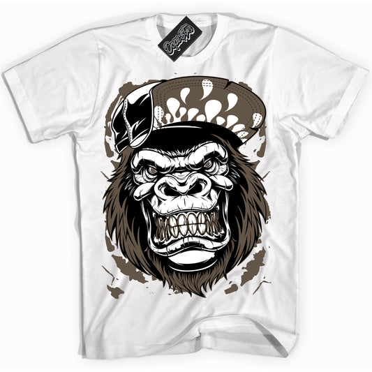 Cool White Shirt with “Gorilla Beast” design that perfectly matches the Mocha Palomino 1s Jordans.