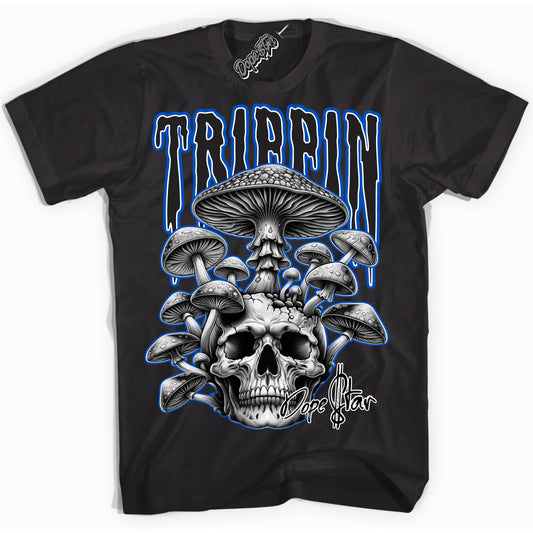 Cool Black Shirt with “Trippin” design that perfectly matches Quai 54 1s.