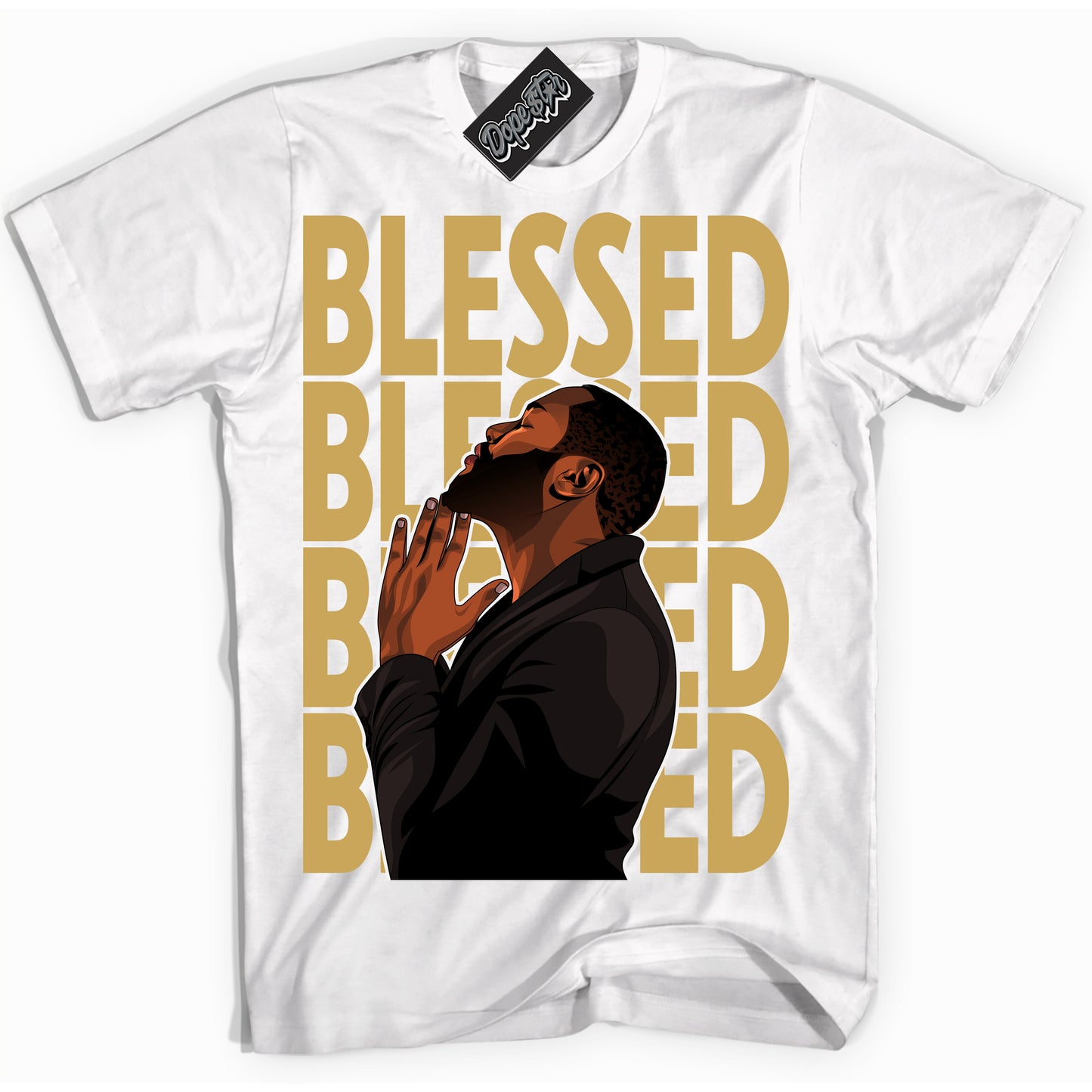 Cool White Shirt with “ God Blessed ” design that perfectly matches Craft Paris 6s Jordans.