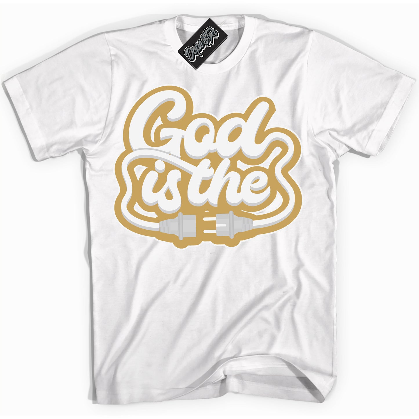 Cool White Shirt with “ God Is The ” design that perfectly matches Craft Paris 6s Jordans.
