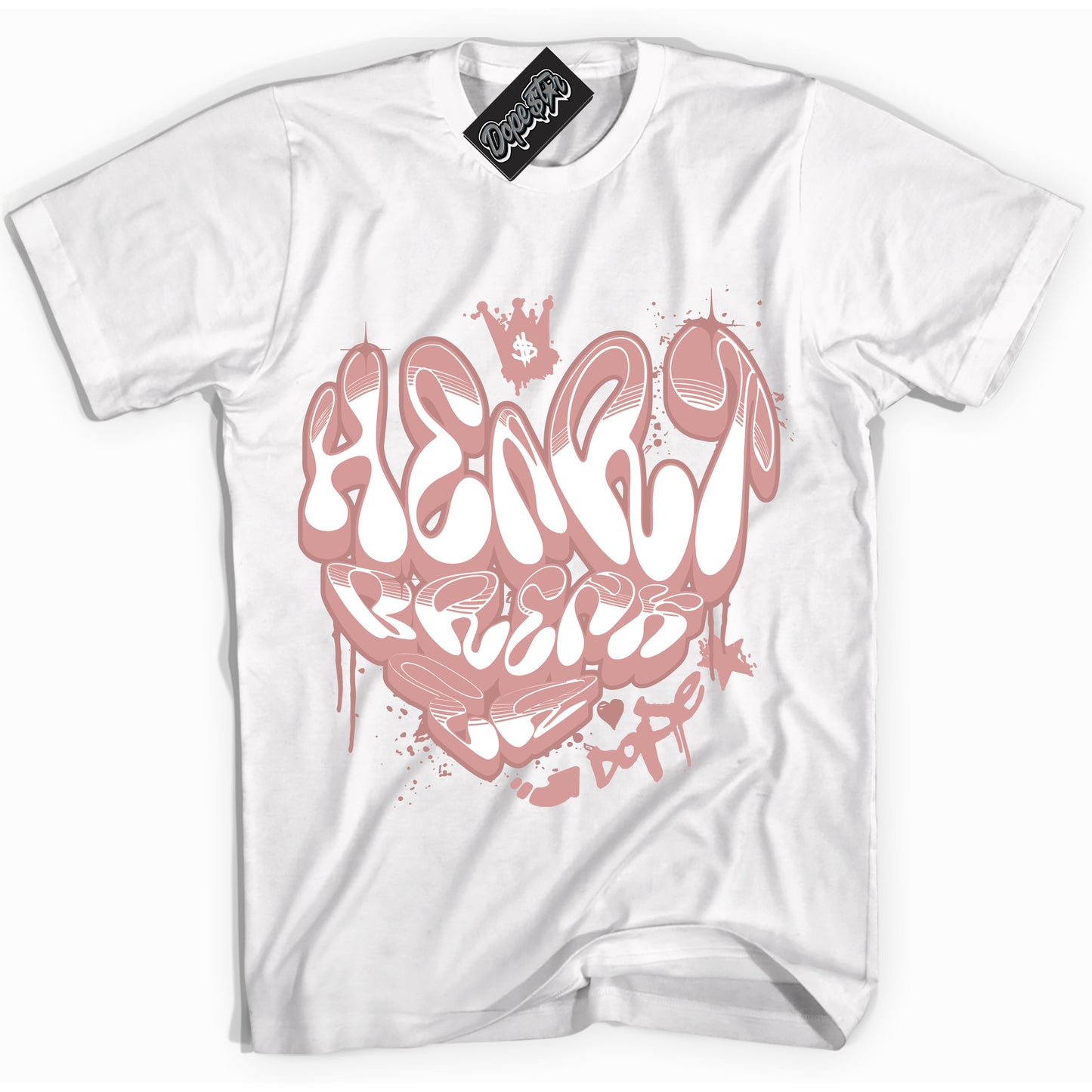 Cool White Shirt with “Heartbreaker Graffiti” design that perfectly matches the Legend Pink 1s Jordans.