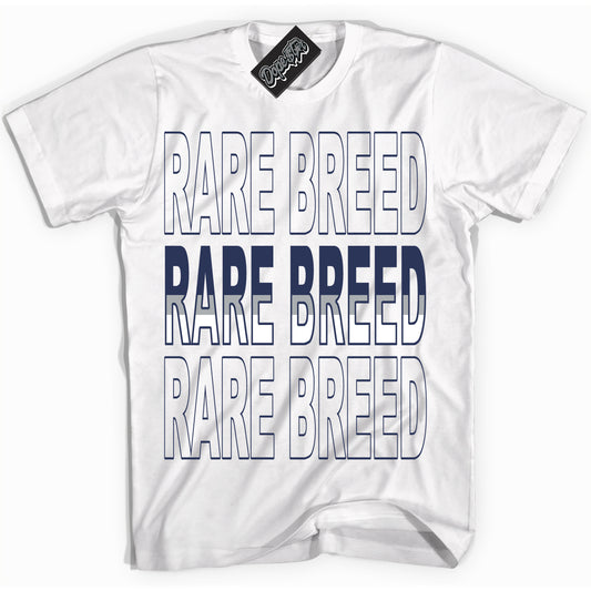 Cool White Shirt with “Rare Breed” design that perfectly matches the Wolf Grey Midnight Navy 1s Jordans.