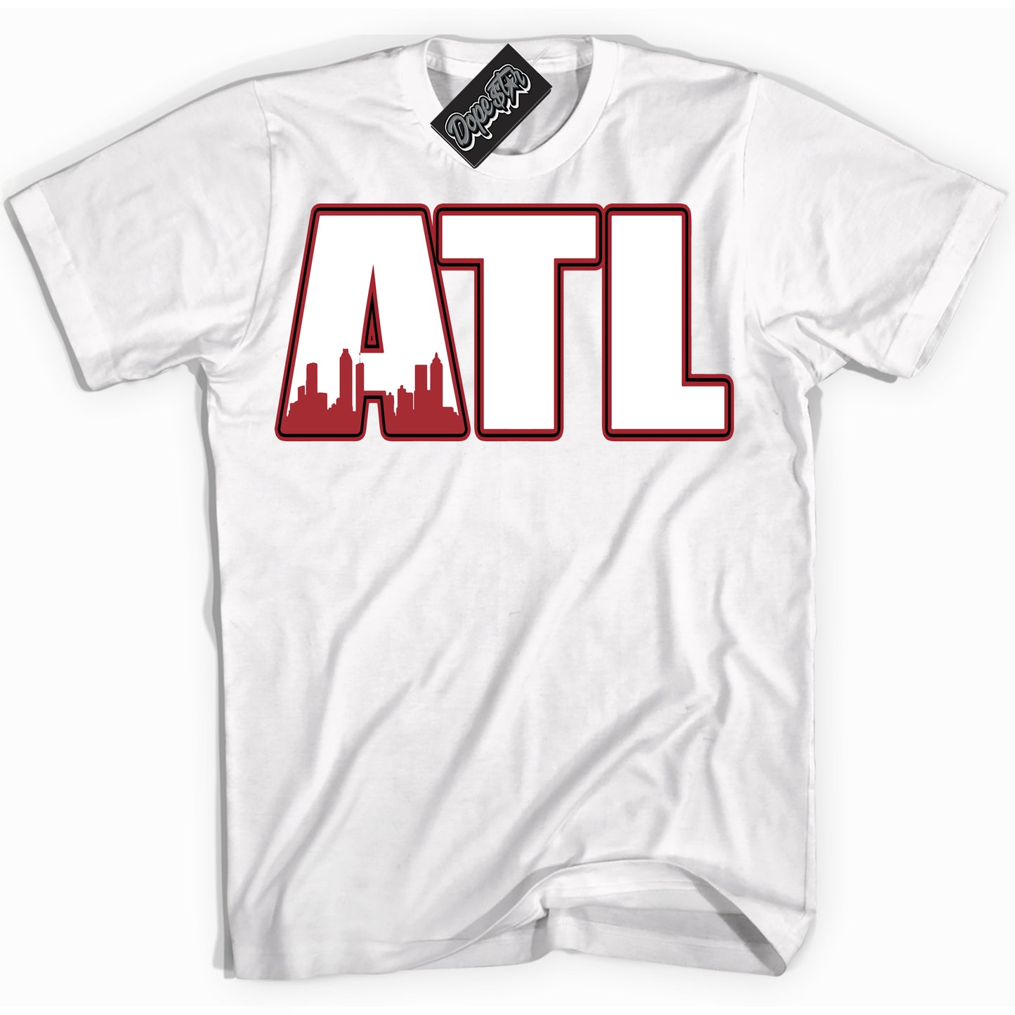 Cool White Shirt with “Atlanta” design that perfectly matches the Black Toe Reimagined 1s Jordans.
