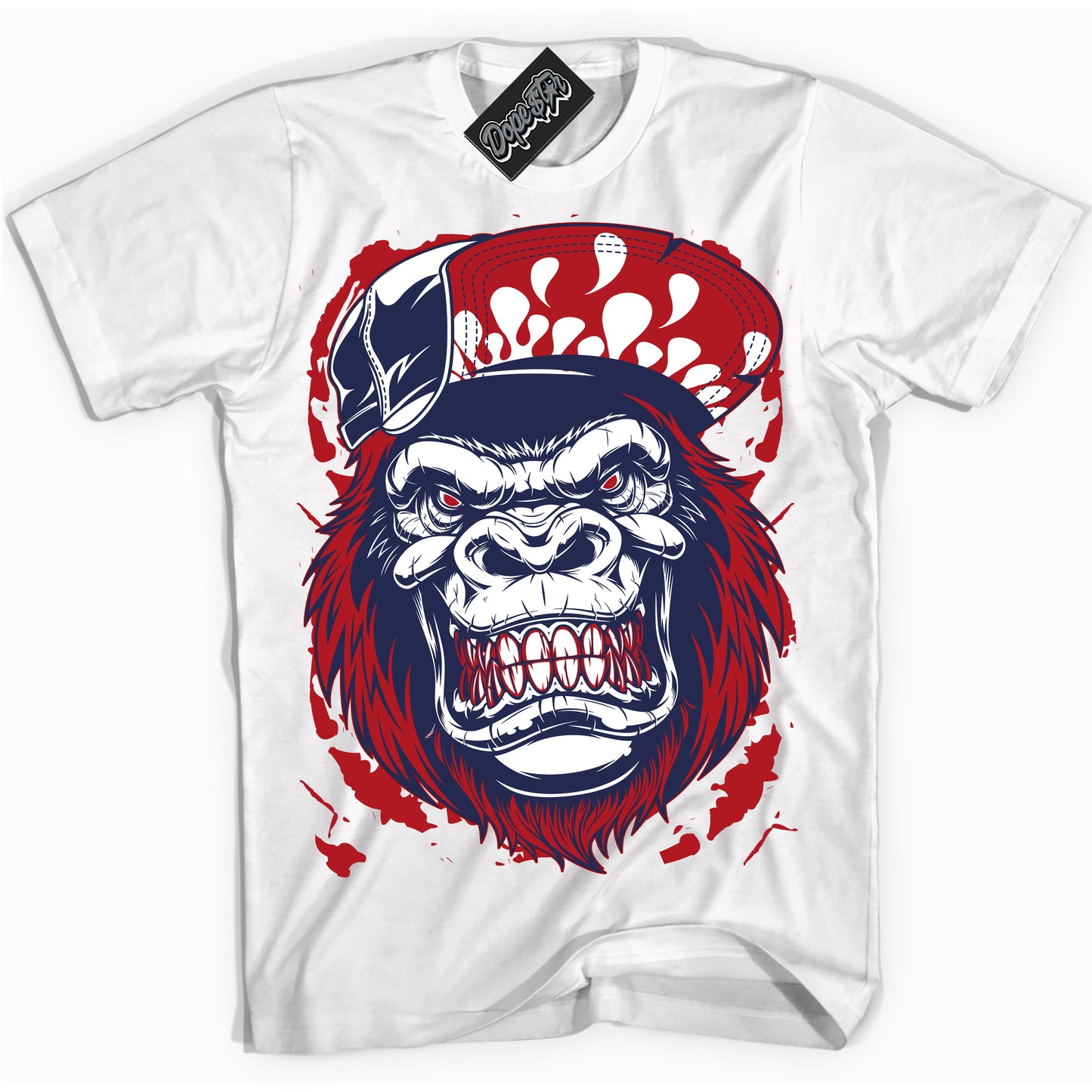 Cool White Shirt with “Gorilla Beast” design that perfectly matches the Howard University 1s Jordans.
