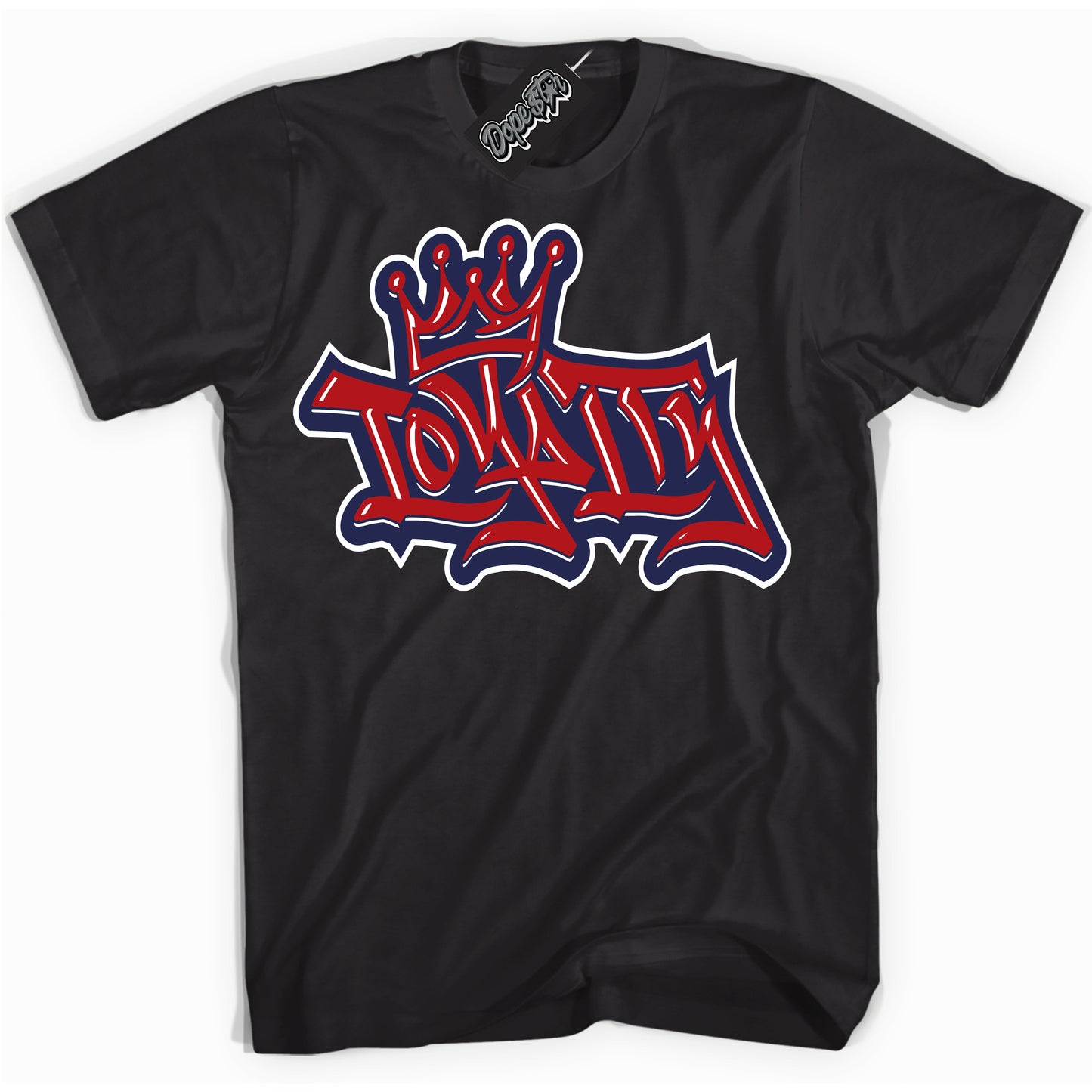 Cool Black Shirt with “Loyalty Crown” design that perfectly matches the Howard University 1s Jordans.