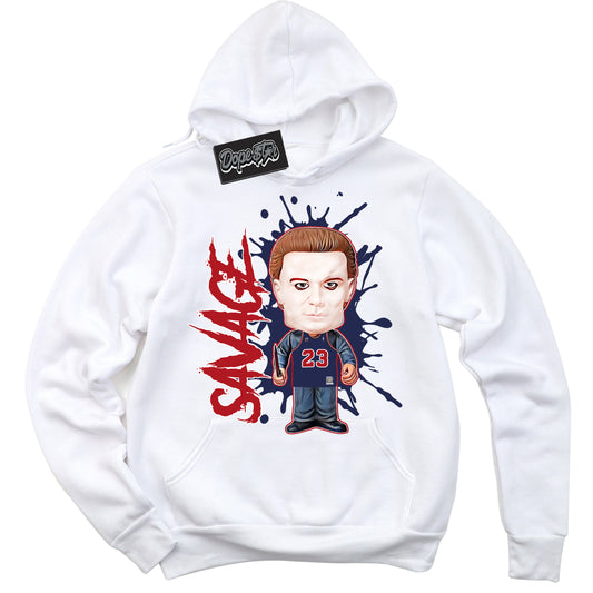 Cool White Hoodie with “Savage” design that Perfectly Matches Howard University 1s Jordans.