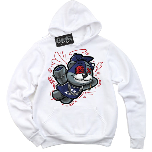 Cool White Hoodie with “Slam Dunk Bear” design that Perfectly Matches Howard University 1s Jordans.