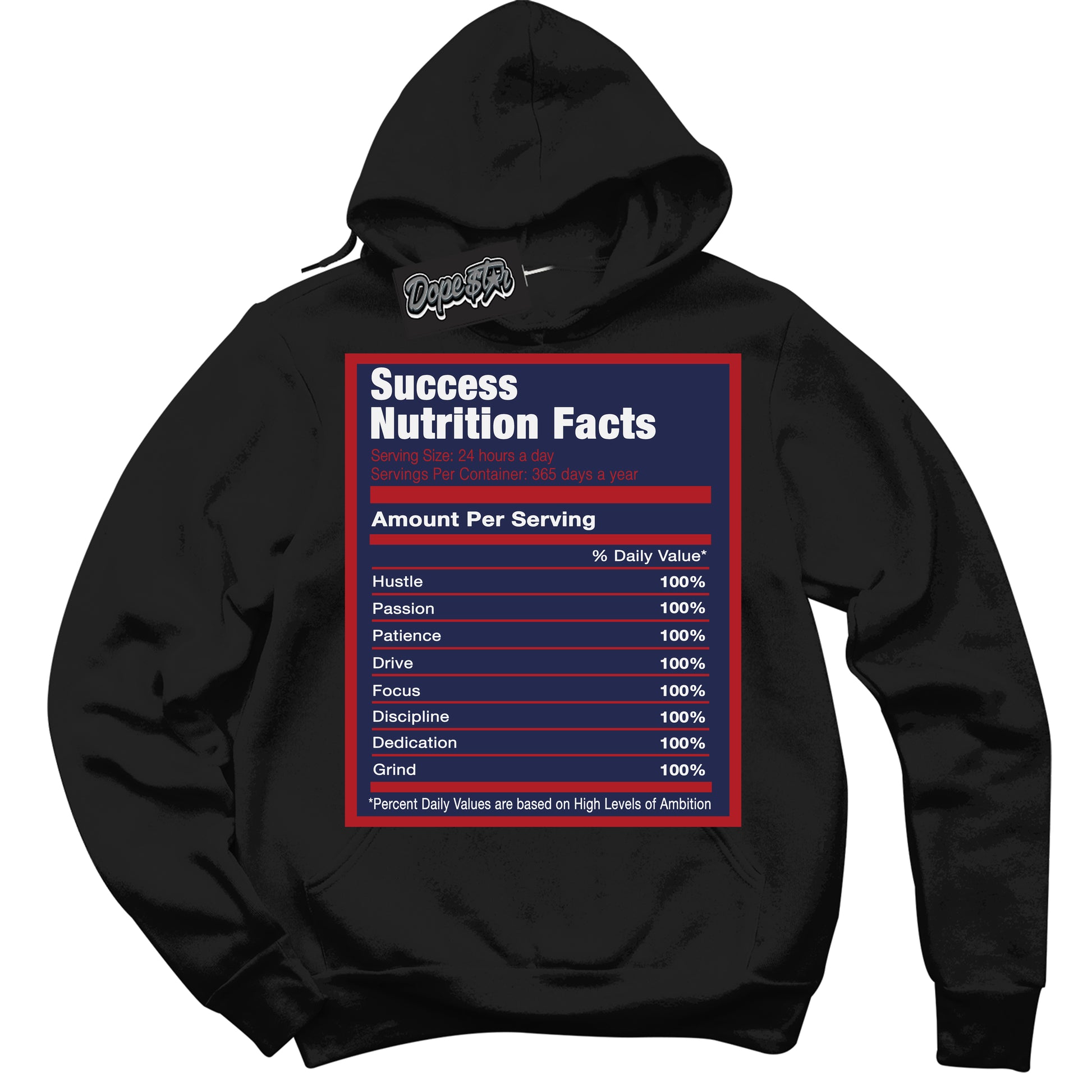 Cool Black Hoodie with “Success Nutrition” design that Perfectly Matches Howard University 1s Jordans.