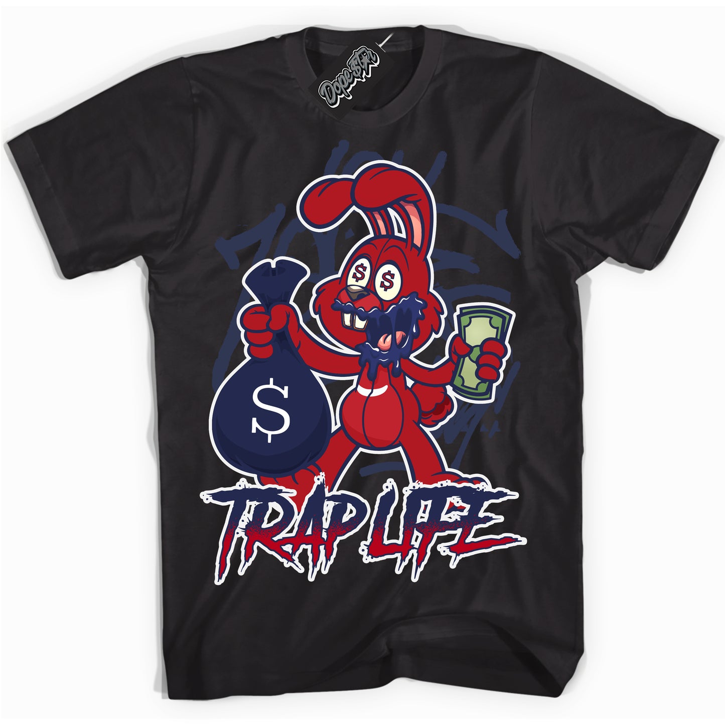 Cool Black Shirt with “Trap Rabbit” design that perfectly matches the Howard University 1s Jordans.