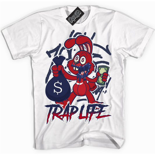 Cool White Shirt with “Trap Rabbit” design that perfectly matches the Howard University 1s Jordans.